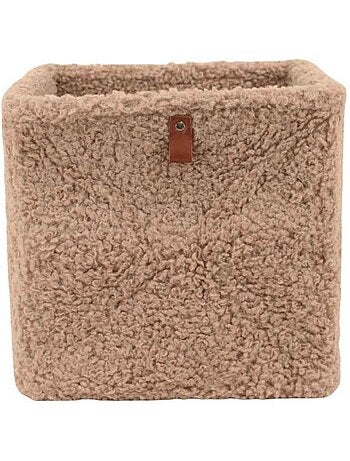 Cube de rangement bouclette taupe 31x31cm