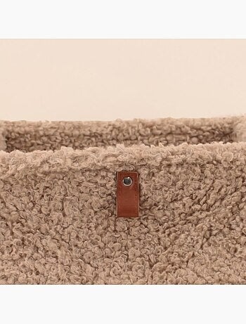 Cube de rangement bouclette taupe 31x31cm