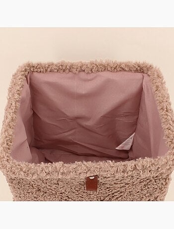 Cube de rangement bouclette taupe 31x31cm