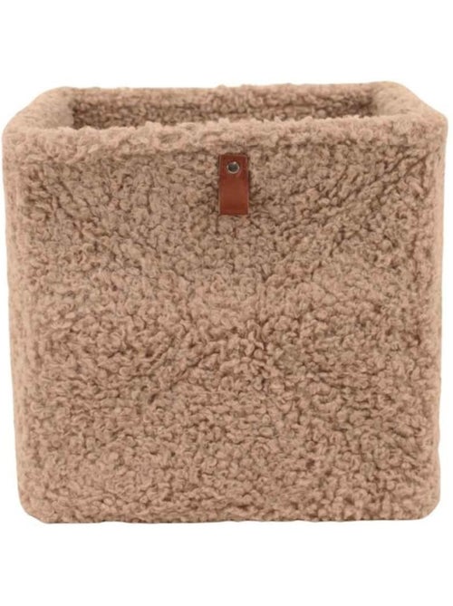 Cube de rangement bouclette taupe 31x31cm - Kiabi Cube de rangement bouclette taupe 31x31cm - Kiabi