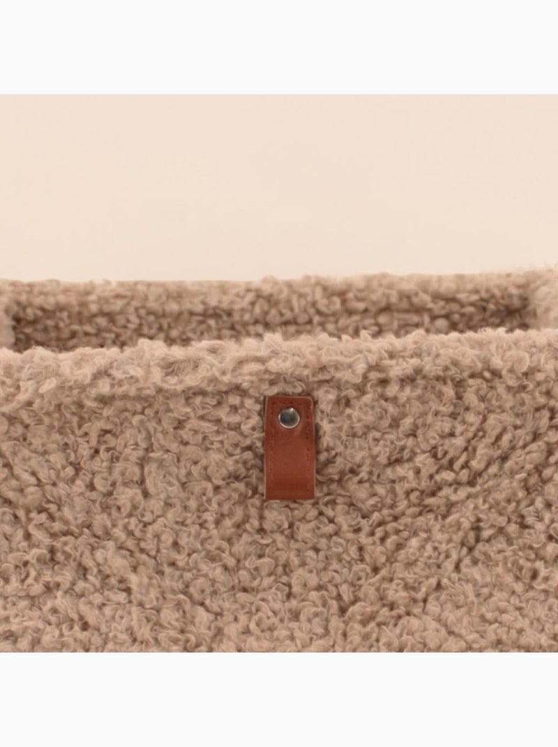 Cube de rangement bouclette taupe 31x31cm Taupe - Kiabi