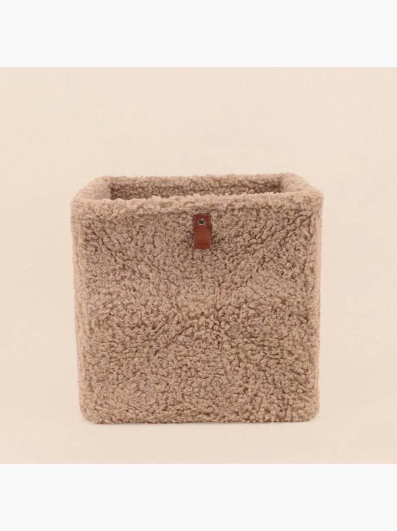 Cube de rangement bouclette taupe 31x31cm Taupe - Kiabi