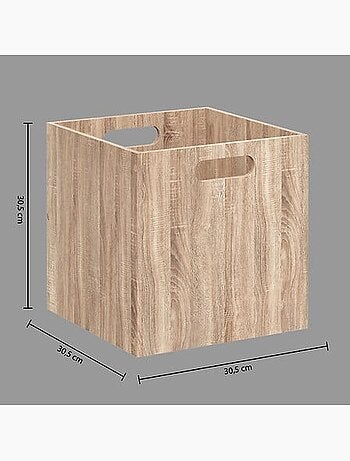 Cube de rangement effet bois MIX'N MODUL