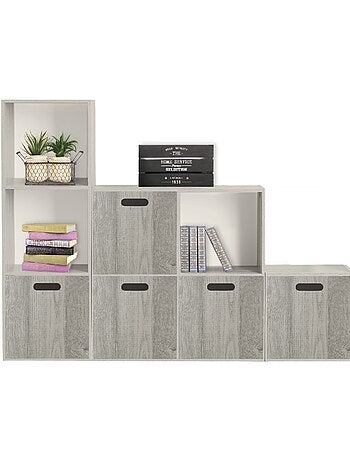 Cube de rangement effet bois MIX'N MODUL