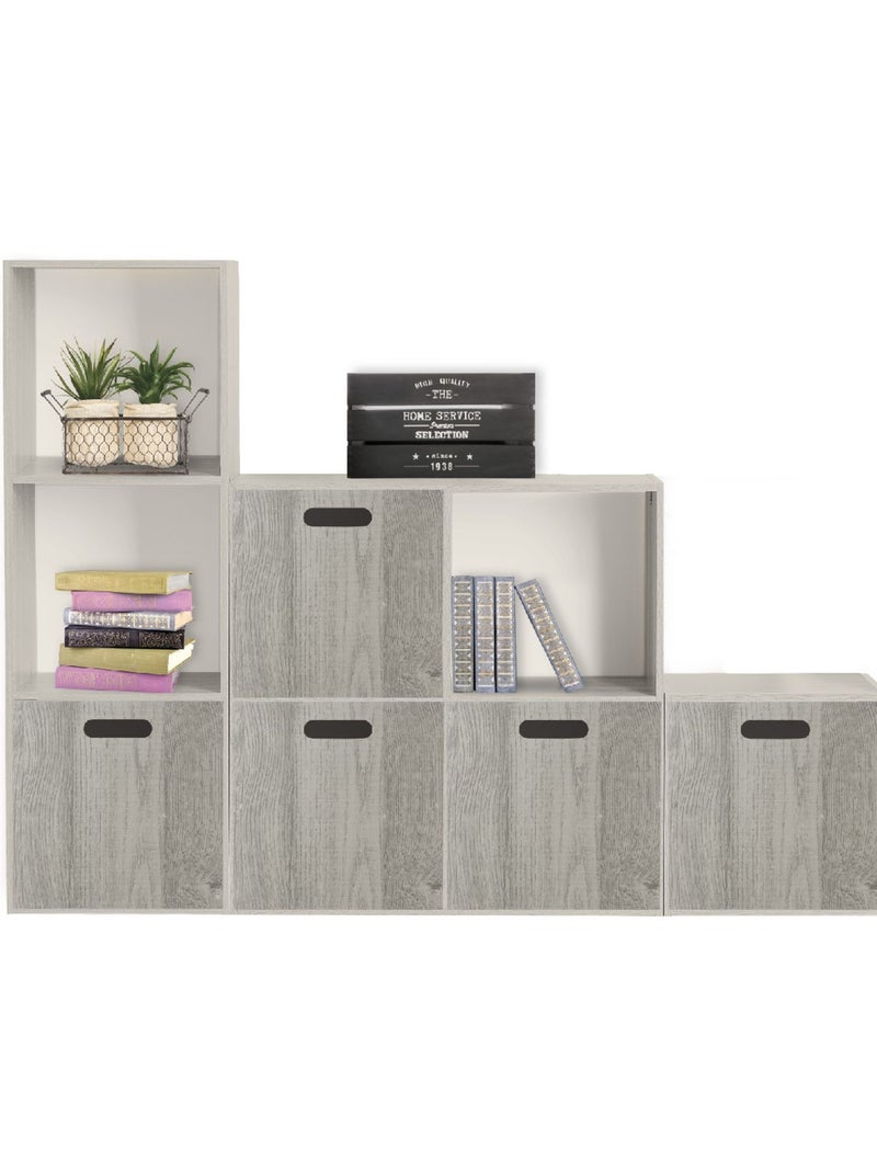 Cube de rangement effet bois MIX'N MODUL Gris - Kiabi