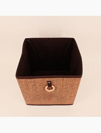 Cube de rangement en bambou tressé 31x31x31cm