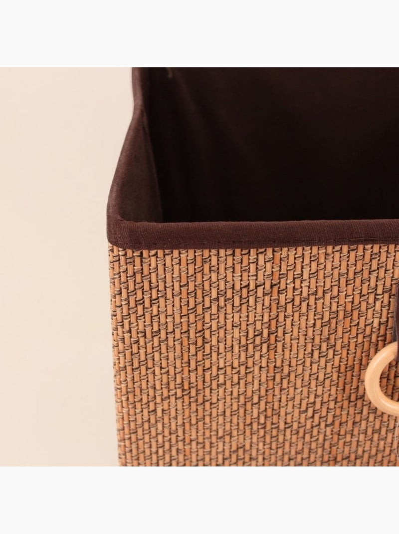 Cube de rangement en bambou tressé 31x31x31cm Beige - Kiabi