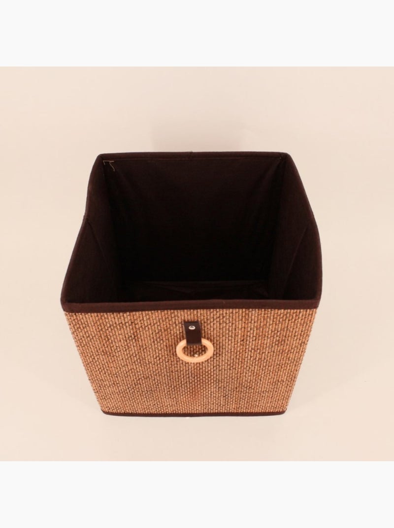 Cube de rangement en bambou tressé 31x31x31cm Beige - Kiabi
