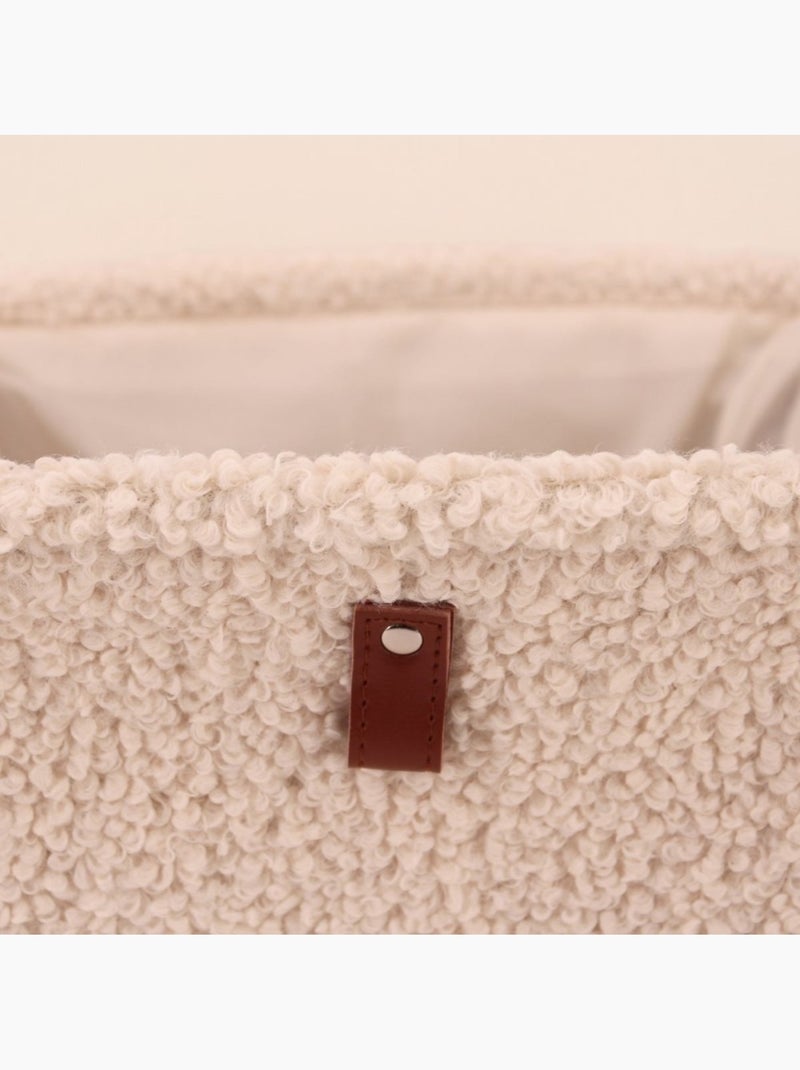 Cube de rangement en bouclette 31x31x31cm Beige - Kiabi