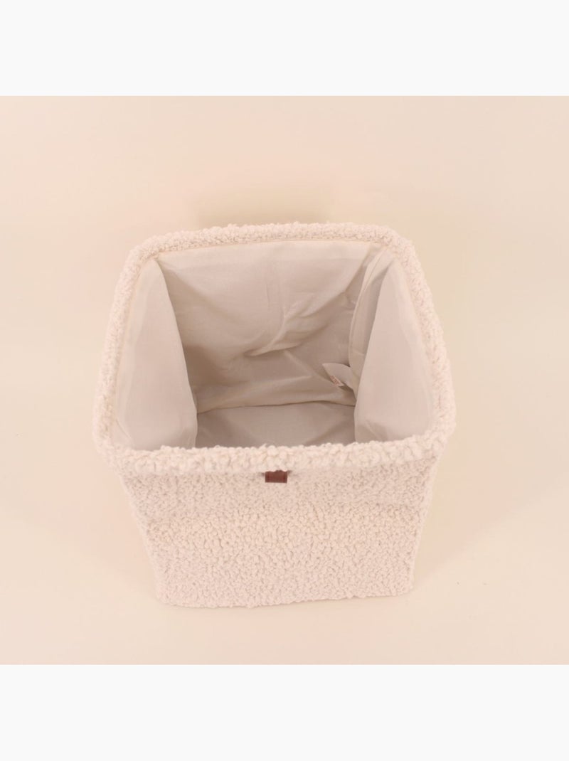 Cube de rangement en bouclette 31x31x31cm Beige - Kiabi