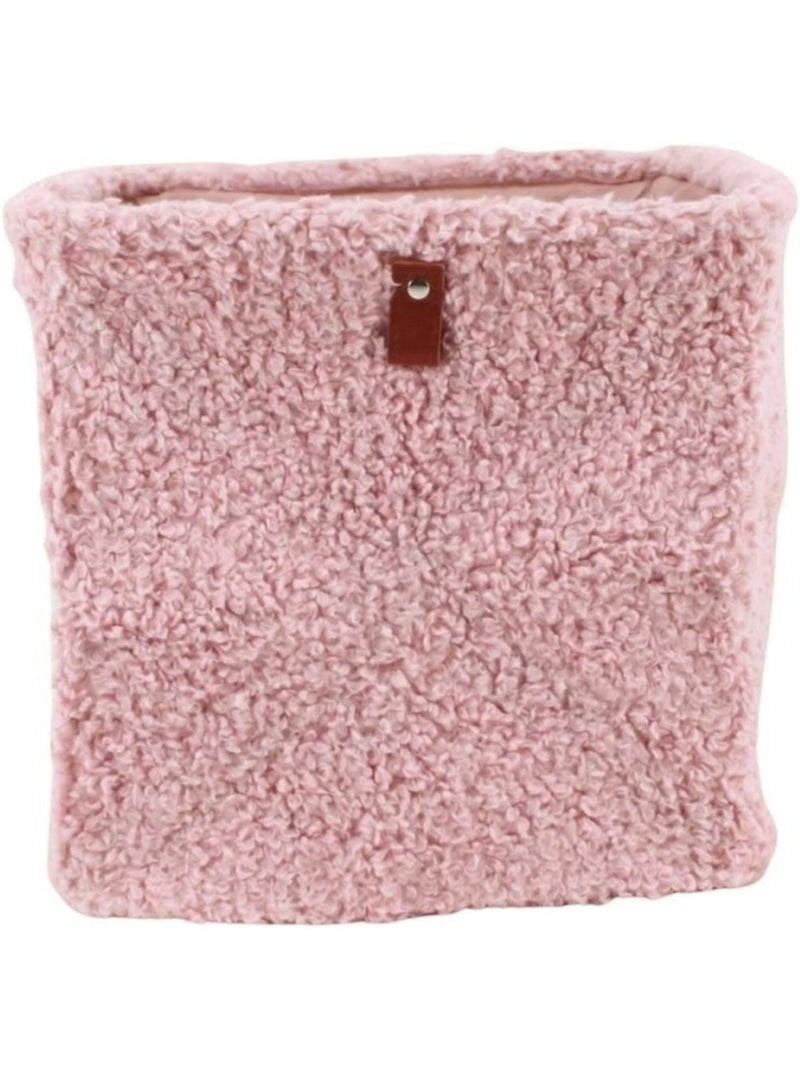 Cube de rangement en bouclette 31x31x31cm Rose - Kiabi