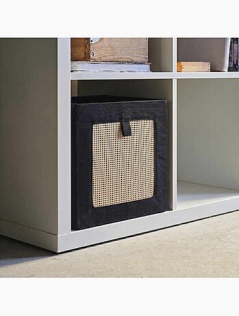 Cube de rangement en cannage 31x31x31cm