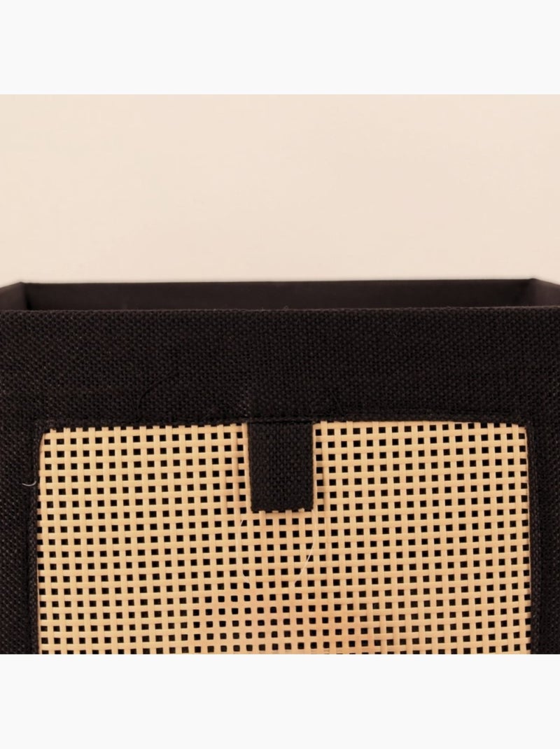 Cube de rangement en cannage 31x31x31cm Noir - Kiabi