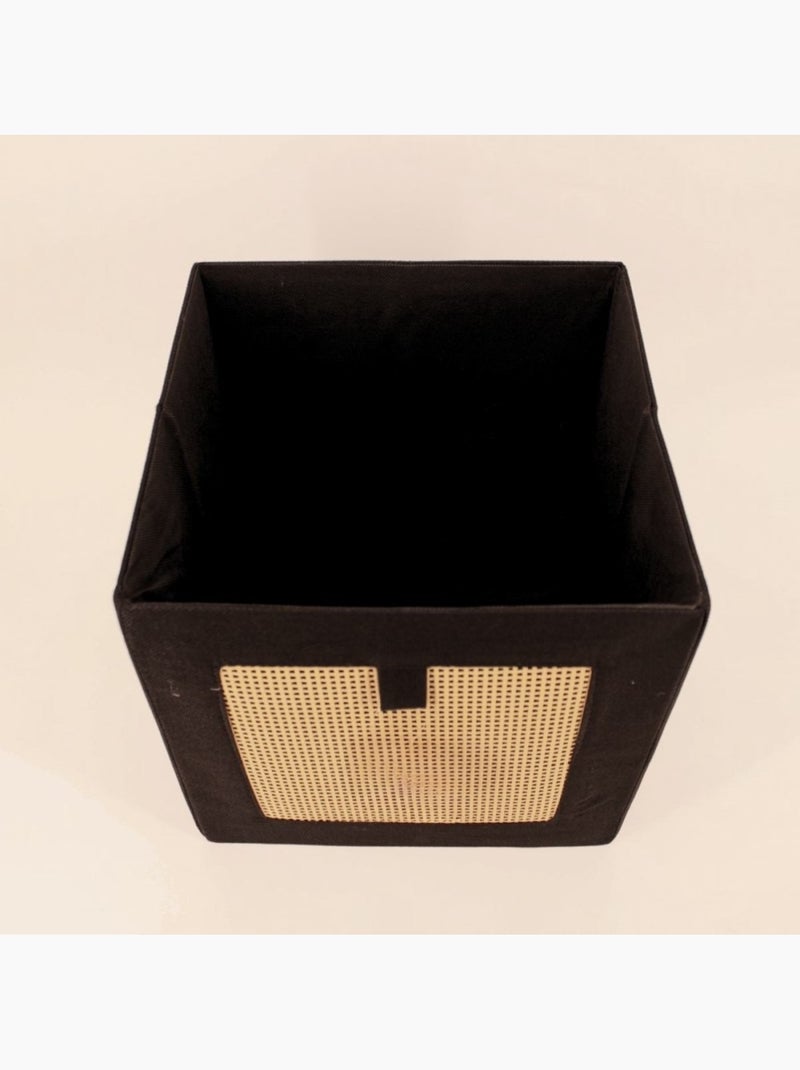 Cube de rangement en cannage 31x31x31cm Noir - Kiabi