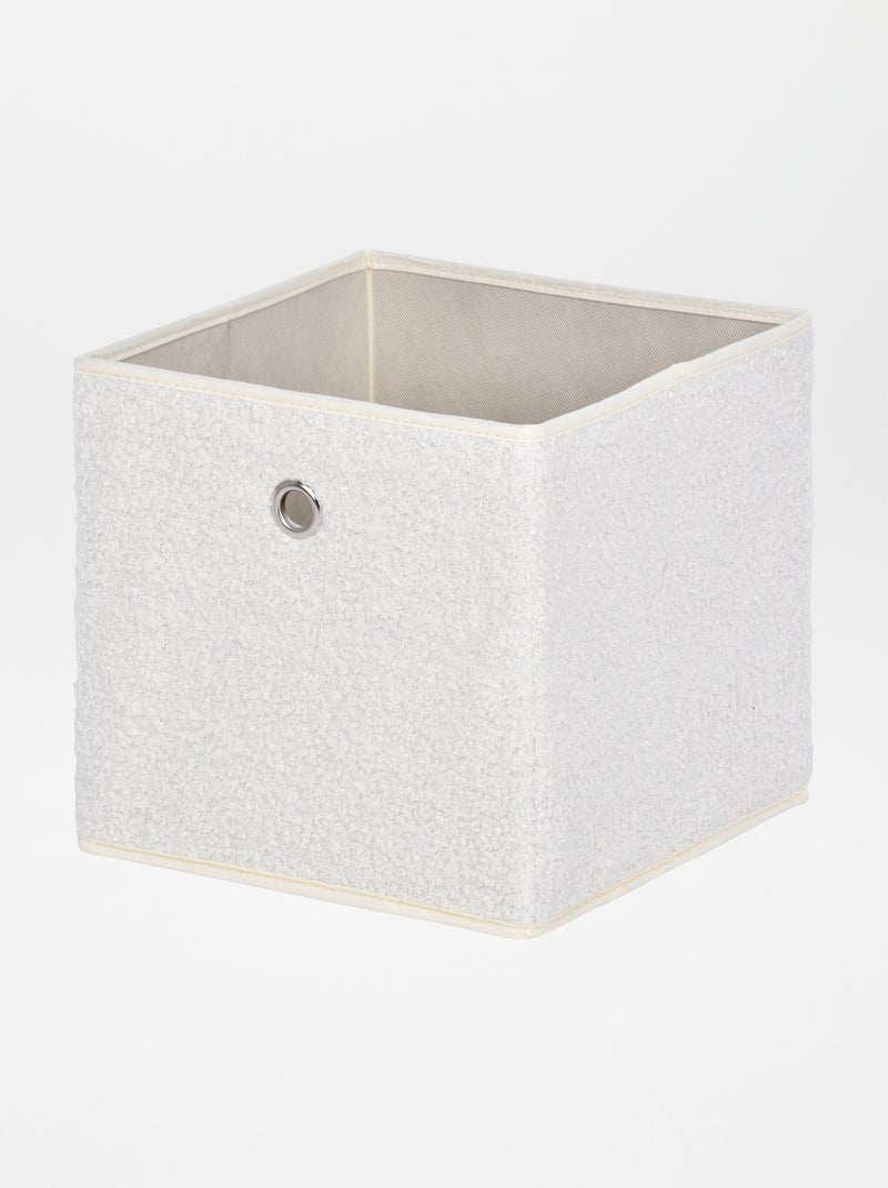 Cube de rangement en maille bouclette Blanc - Kiabi