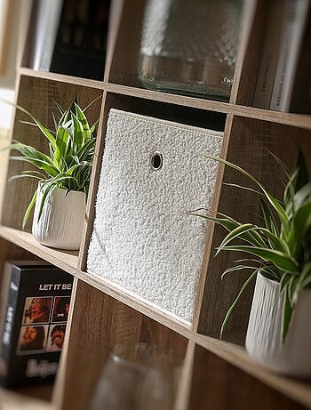 Cube de rangement en maille bouclette