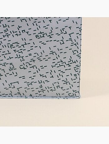 Cube de rangement en tissu blanc imprimé vert 31cm