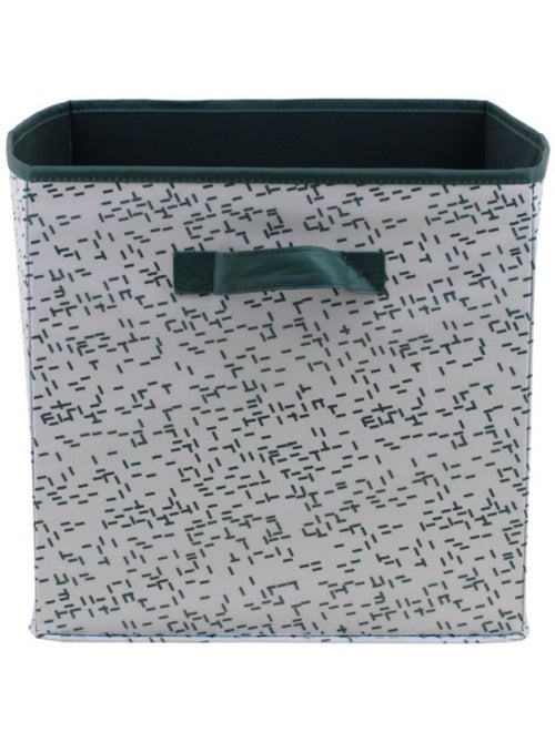 Cube de rangement en tissu blanc imprimé vert 31cm - Kiabi