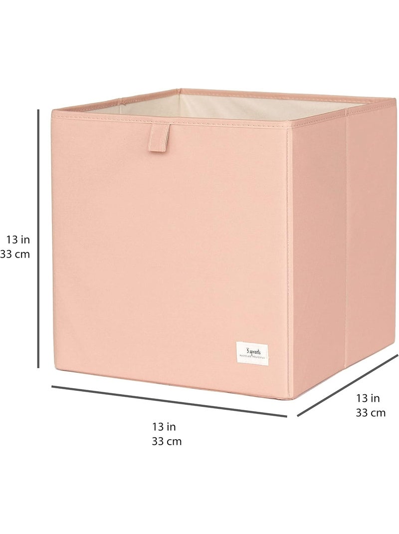 Cube de rangement en tissu recyclé Rose - Kiabi