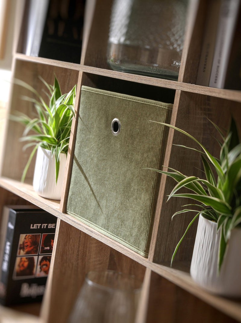 Cube de rangement en velours côtelé Kaki - Kiabi