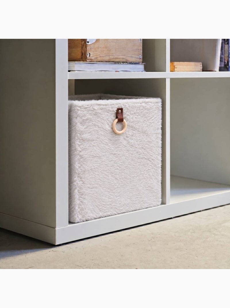 Cube de rangement fausse fourrure blanche 31x31x31cm Blanc - Kiabi