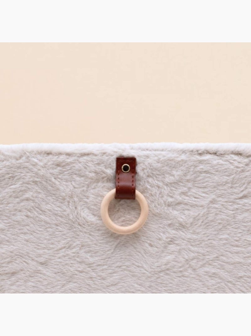 Cube de rangement fausse fourrure blanche 31x31x31cm Blanc - Kiabi