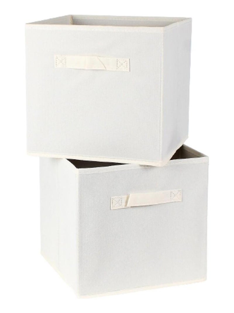 Cube De Rangement Intissé 28x28cm - Lot De 2 Blanc cassé - Kiabi