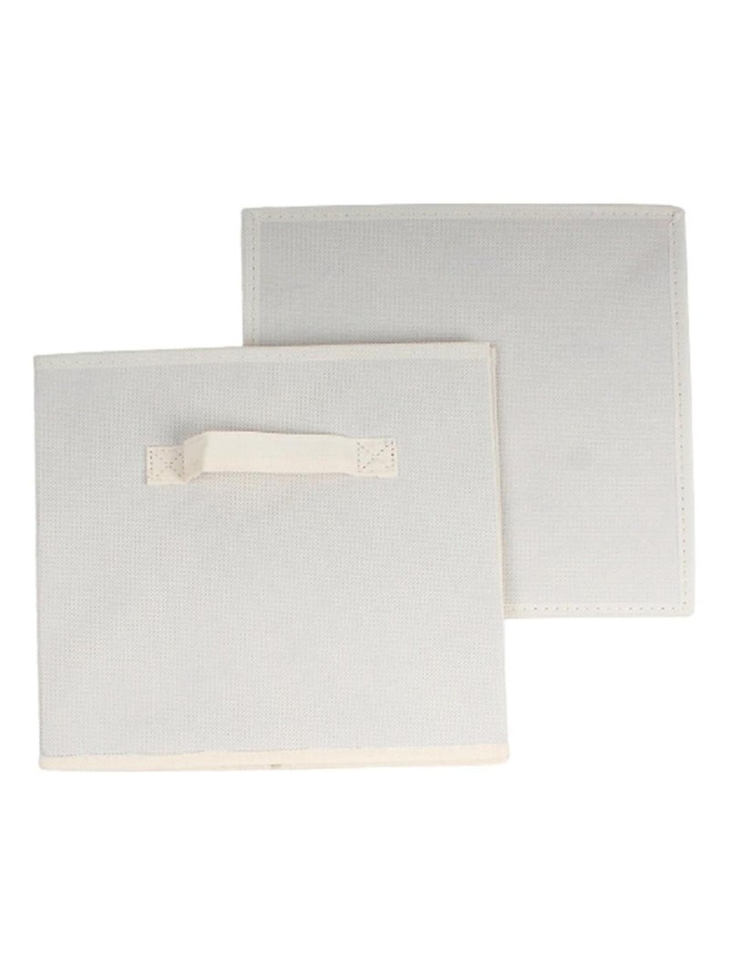 Cube De Rangement Intissé 28x28cm - Lot De 2 Blanc cassé - Kiabi