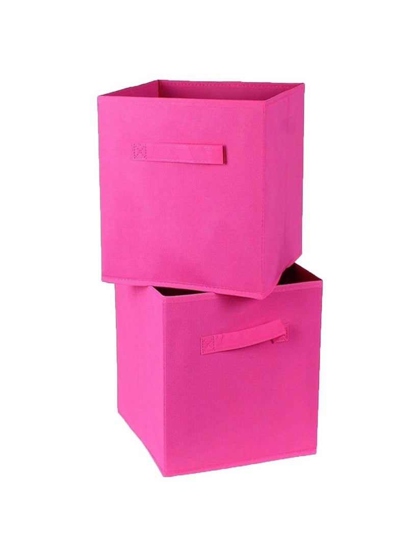 Cube De Rangement Intissé 28x28cm - Lot De 2 rose fushia - Kiabi
