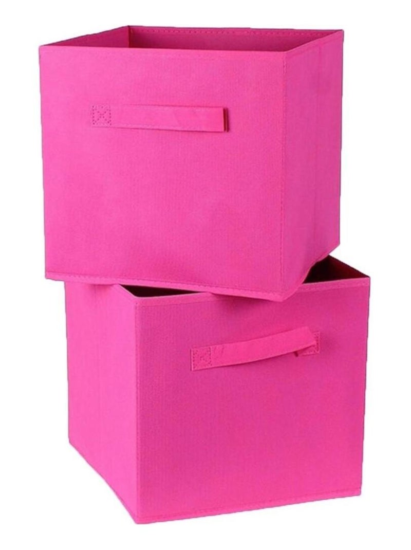 Cube De Rangement Intissé 28x28cm - Lot De 2 rose fushia - Kiabi