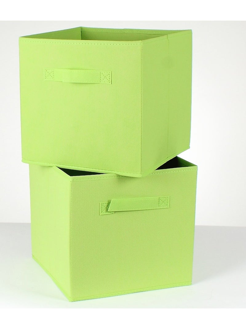 Cube De Rangement Intissé 28x28cm - Lot De 2 Vert - Kiabi