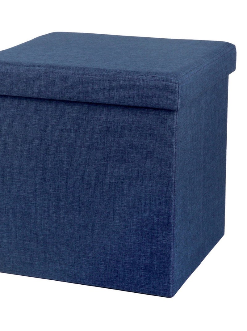 Cube De Rangement Pliable Avec Couvercle - 38 X 38 Cm Bleu - Kiabi