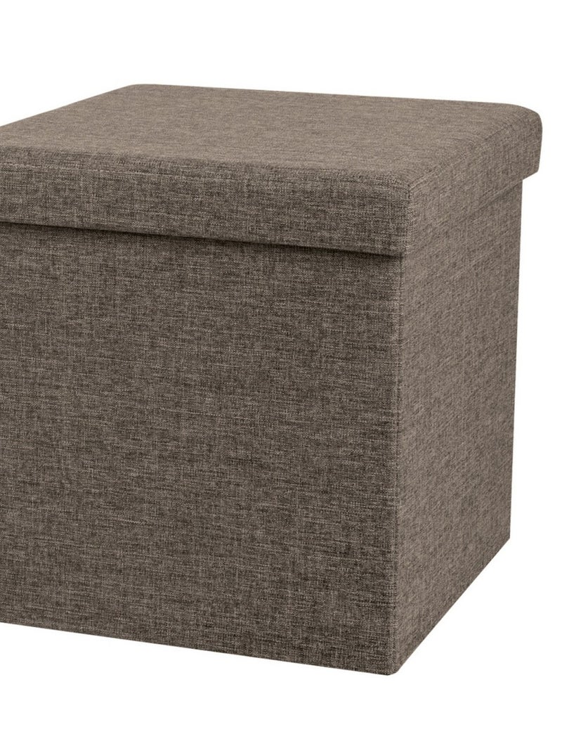 Cube De Rangement Pliable Avec Couvercle - 38 X 38 Cm Marron - Kiabi