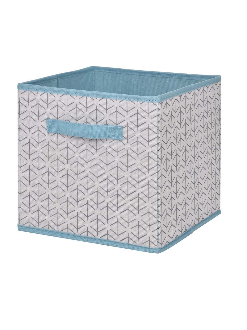 Cube de rangement pliable blanc/bleu - Kiabi