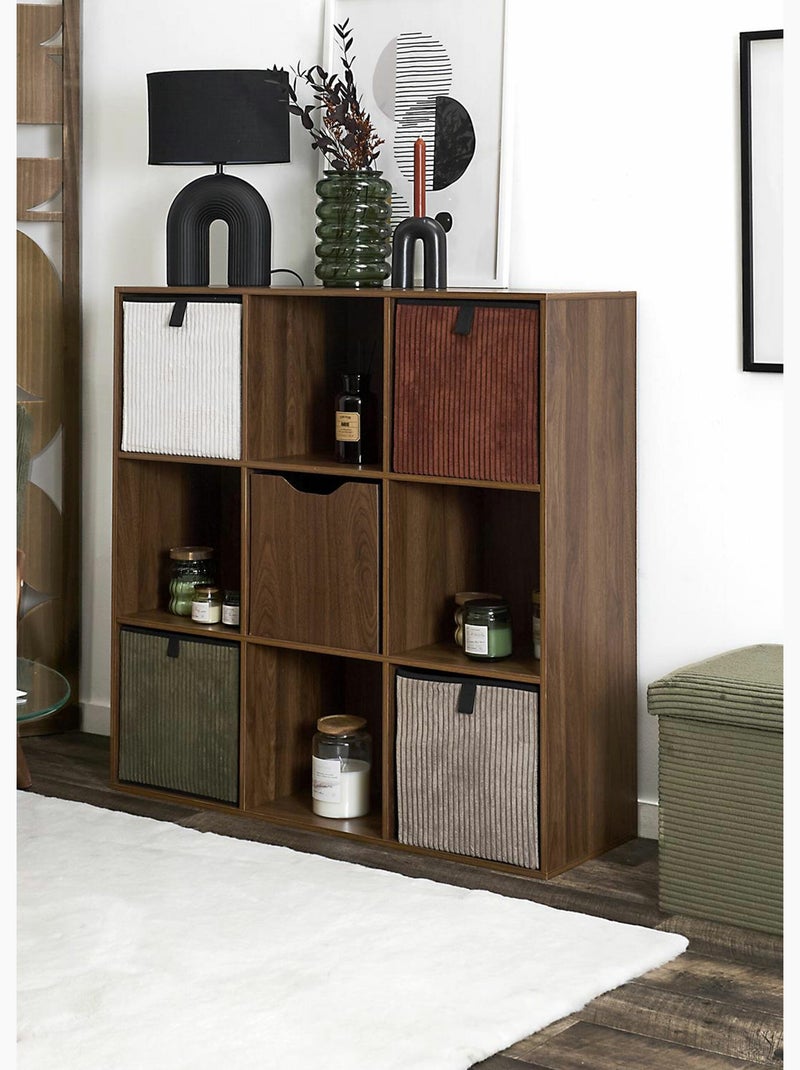 Cube de rangement pliable effet matière - AFIBEL Marron foncé - Kiabi