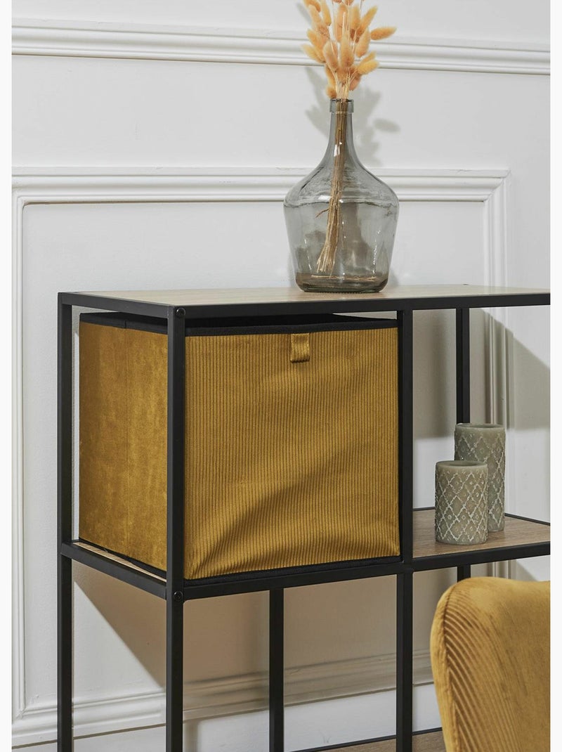 Cube de rangement pliable en velours - AFIBEL Moutarde - Kiabi