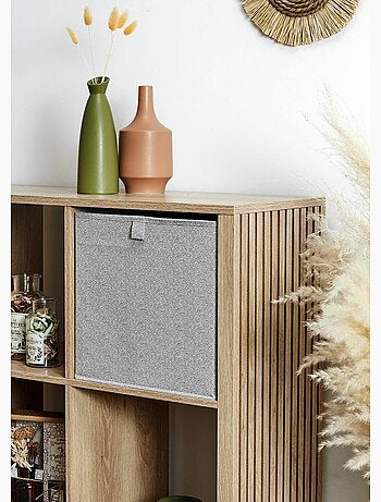 Cube de rangement pliable, tissu chiné - AFIBEL