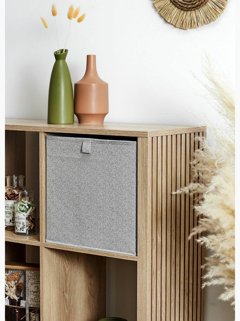 Cube de rangement pliable, tissu chiné - AFIBEL Gris clair - Kiabi