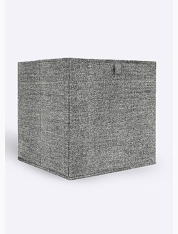 Cube de rangement pliable, tissu chiné - AFIBEL