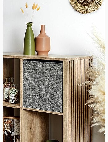 Cube de rangement pliable, tissu chiné - AFIBEL