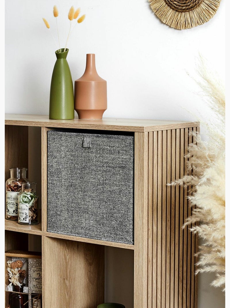 Cube de rangement pliable, tissu chiné - AFIBEL Gris foncé - Kiabi