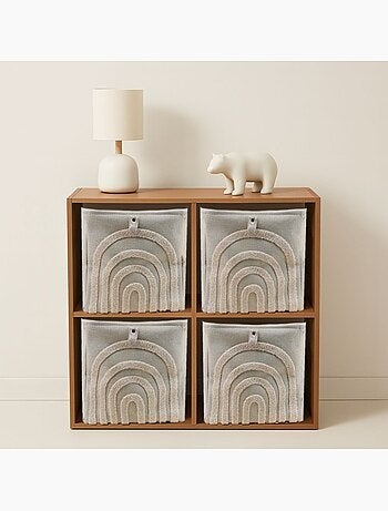 Cube de rangement tissu reliefs 31x31cm