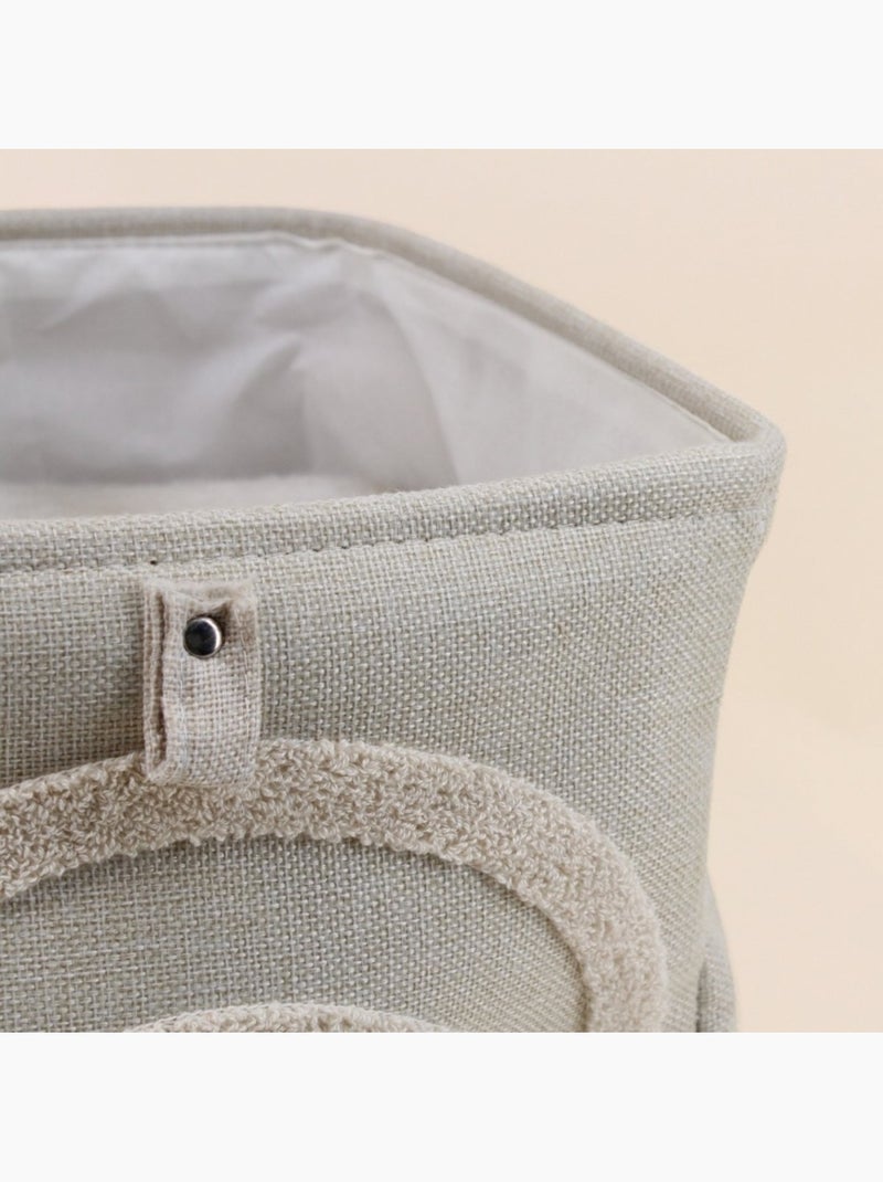 Cube de rangement tissu reliefs 31x31cm Beige - Kiabi