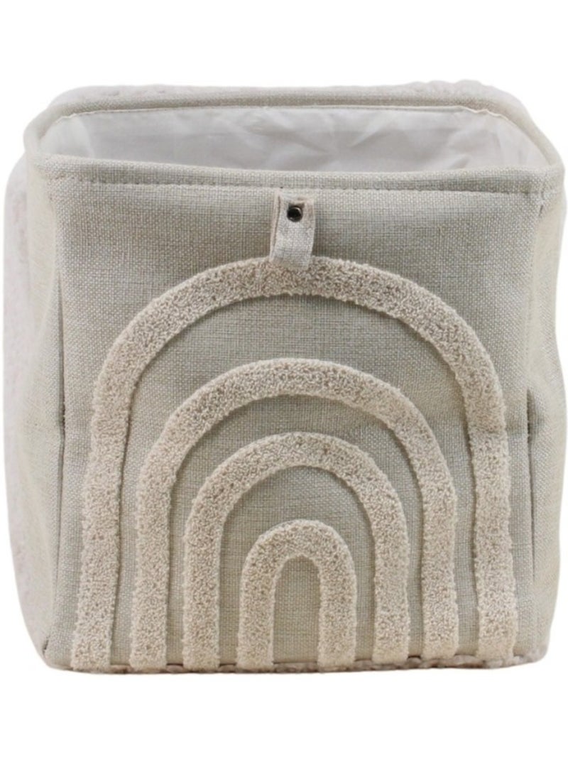 Cube de rangement tissu reliefs 31x31cm Beige - Kiabi