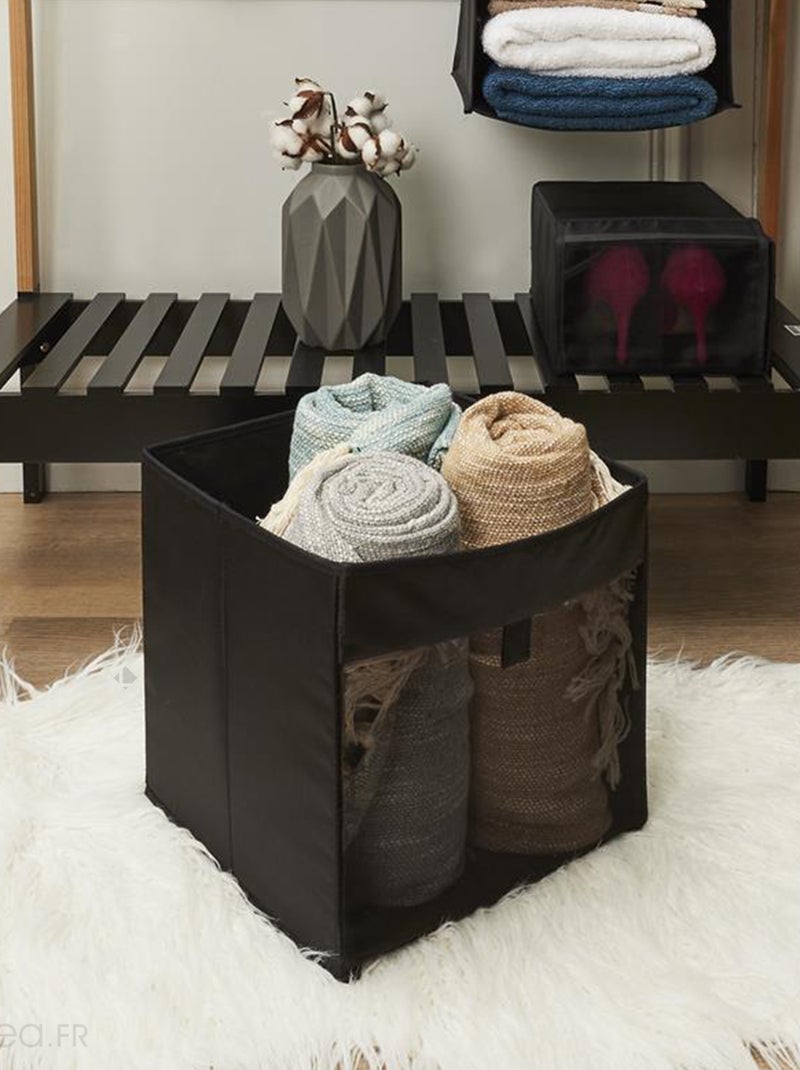 Cube de rangement transparent pliable Noir Noir - Kiabi