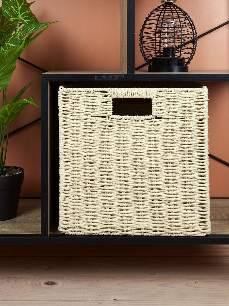 Cube de rangement tressé pliable - 30 x 30 cm - Beige Beige - Kiabi