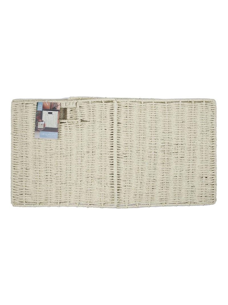 Cube de rangement tressé pliable - 30 x 30 cm - Beige Beige - Kiabi