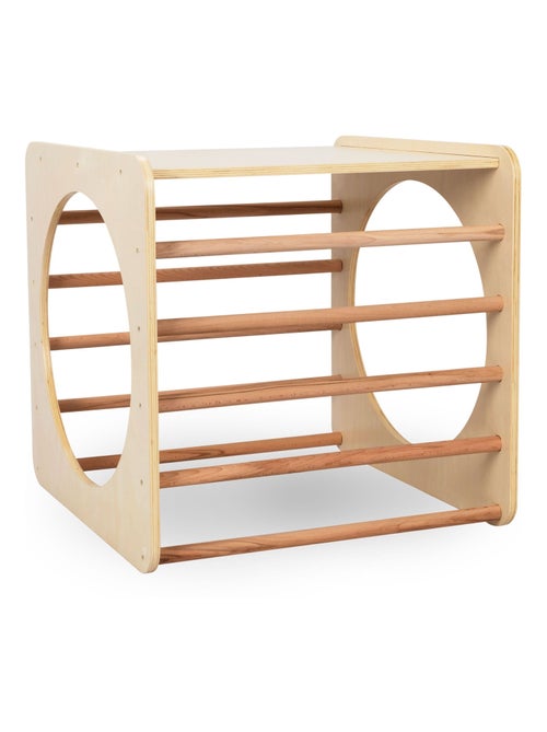 Cube D'escalade Bois +3ans Charge 80 Kg - Aire de Jeux Montessori, Cube D'escalade - Kiabi