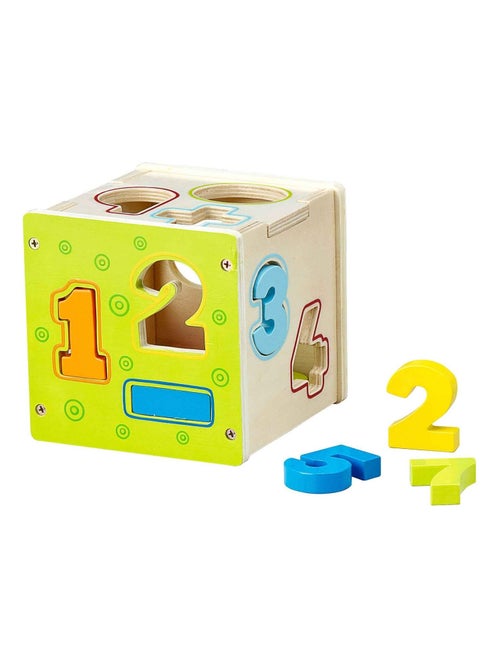 Cube formes et chiffres en bois jeu éducatif enfant - Kiabi Cube formes et chiffres en bois jeu éducatif enfant - Kiabi