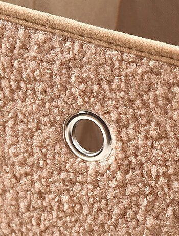 Cube pliable tissu bouclette beige - H27 cm